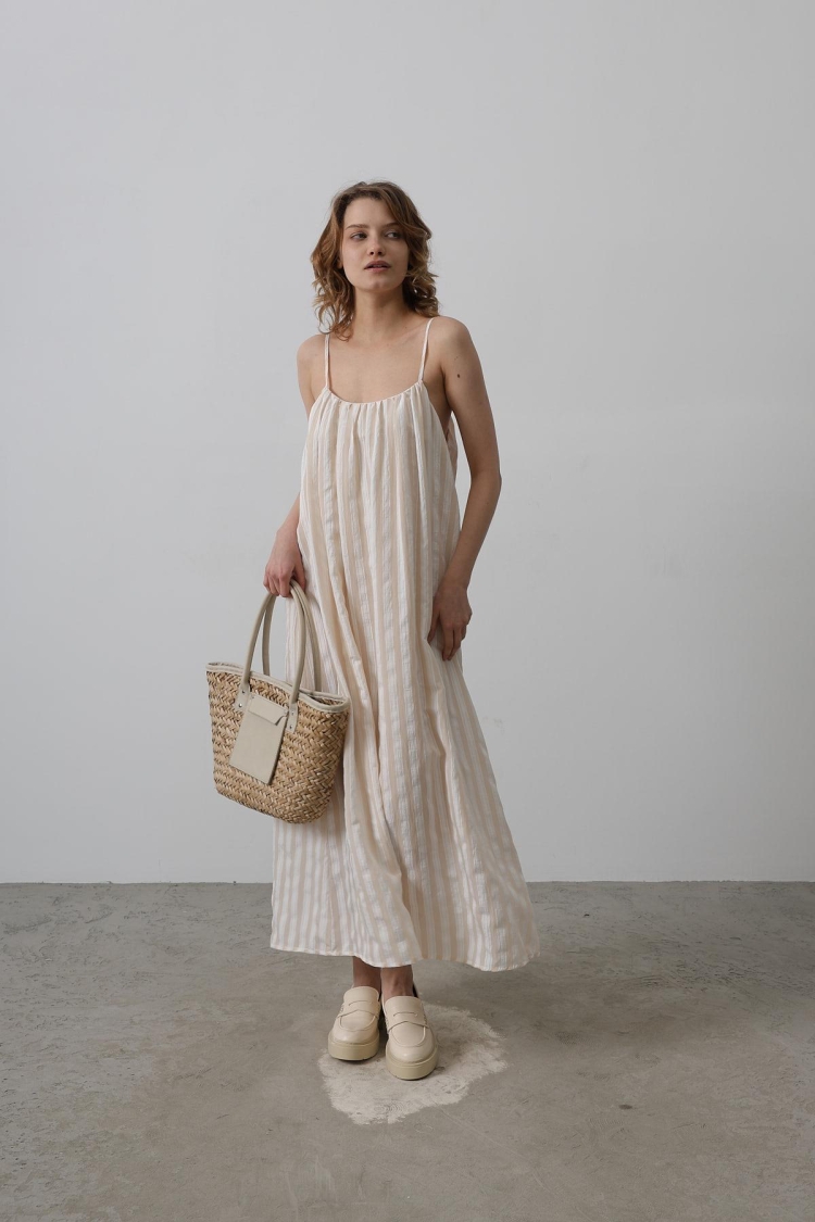 Strap Line Pattern Dress