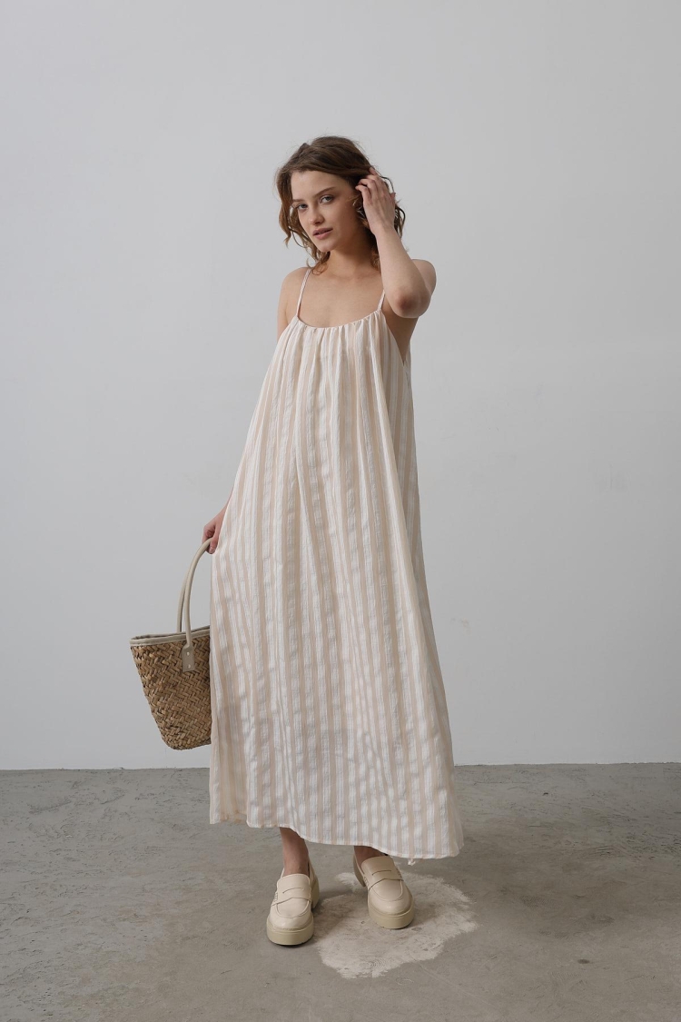 Strap Line Pattern Dress