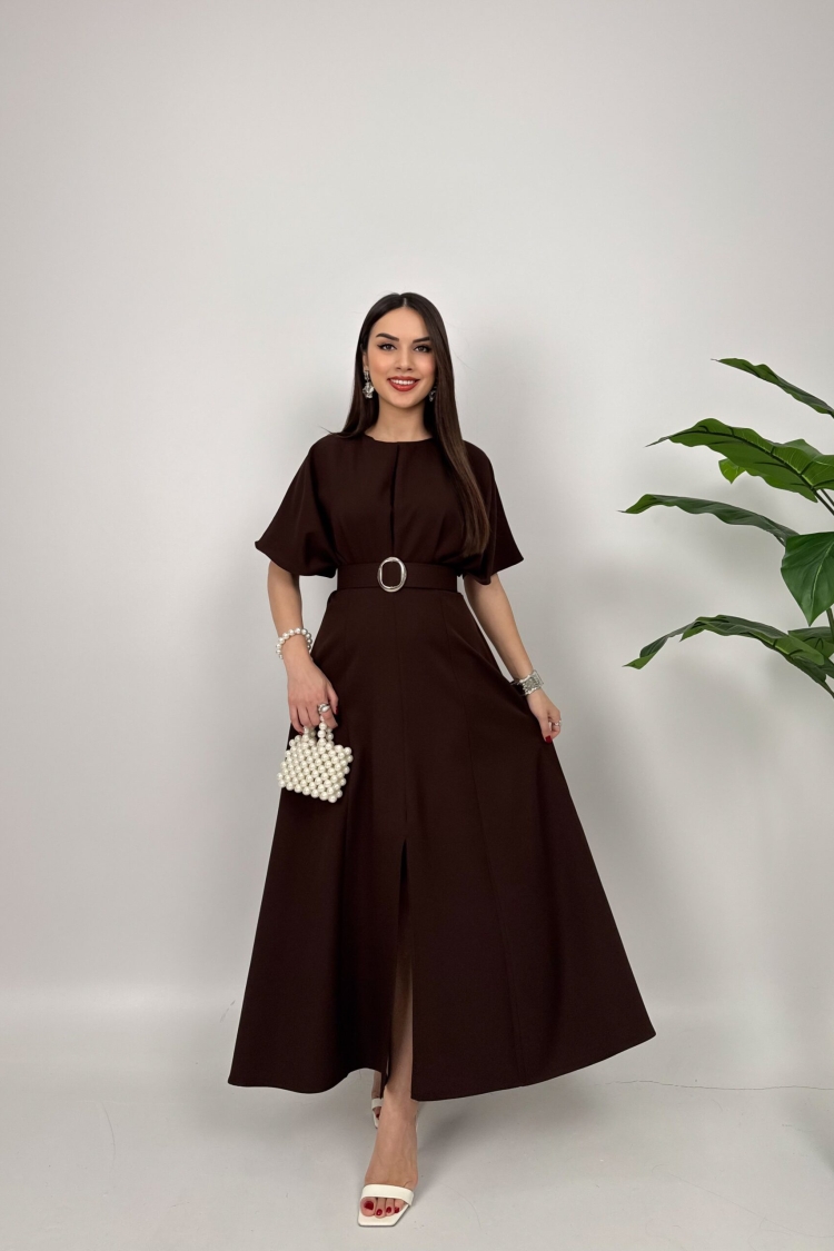 Atlas Fabric Belted Dress - Miss Janell - Globality Store - Women Clothes Wholesale Turkey