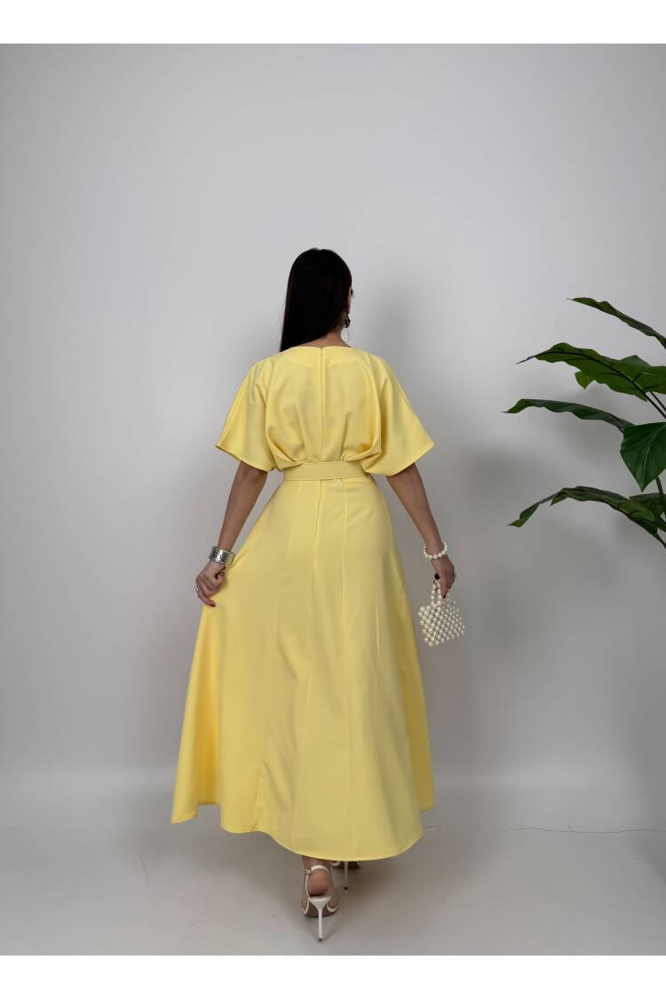 Atlas Fabric Belted Dress
