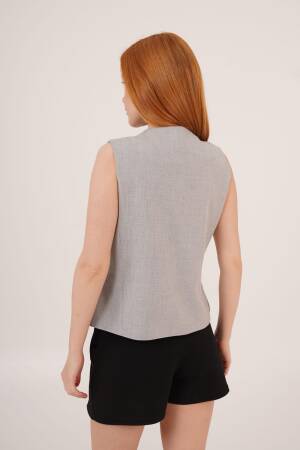 Shiny Button DetailedWholesale Vest - Lustrin - Globality Store - Women Clothes Wholesale Turkey
