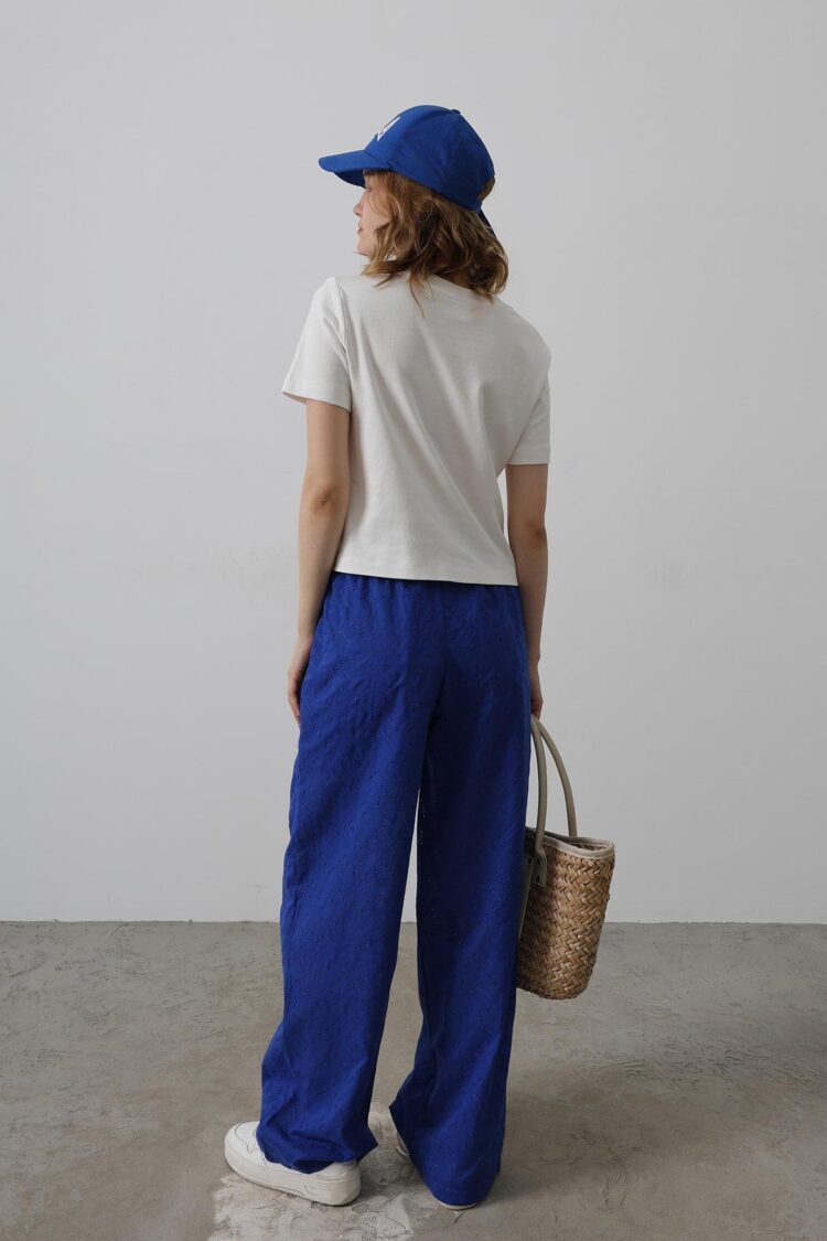 Tie Waist Embroidered Pants - Saks