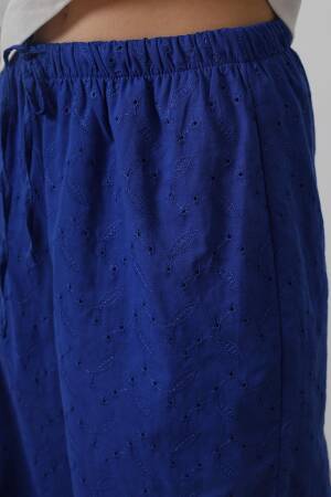 Tie Waist Embroidered Pants - Saks - Reyon - Globality Store - Women Clothes Wholesale Turkey