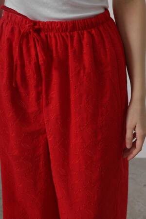 Tie Waist Embroidered Pants - Reyon - Globality Store - Women Clothes Wholesale Turkey