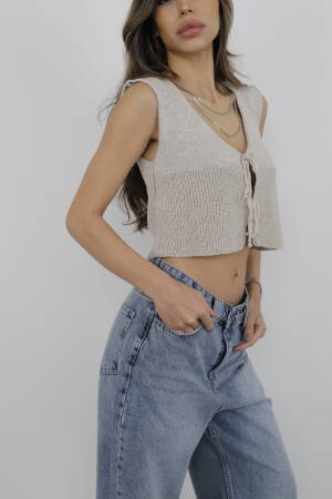 Thessaloniki Vest - Cream Rouge - Globality Store - Women Clothes Wholesale Turkey