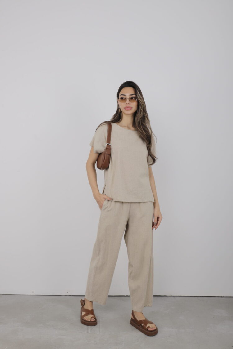 Slippery Leg Pants - Cream Rouge - Globality Store - Women Clothes Wholesale Turkey
