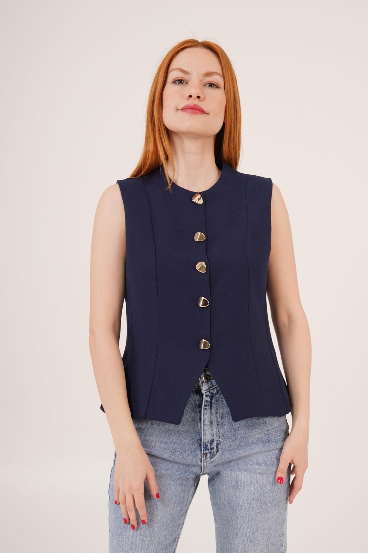 Bright Button DetailedWholesale Vest