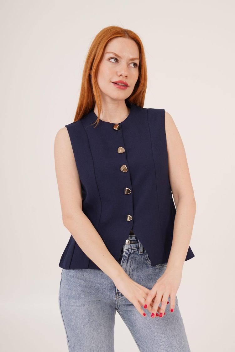 Bright Button DetailedWholesale Vest