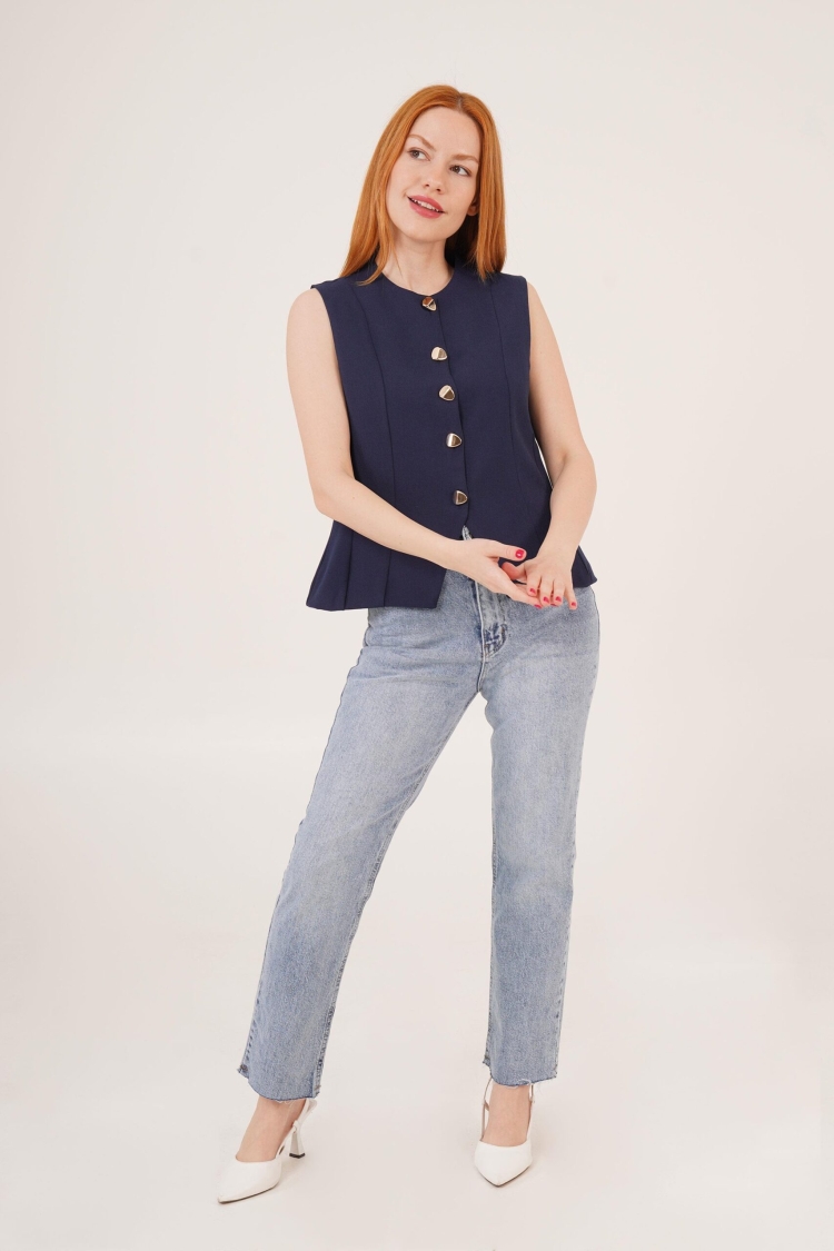 Bright Button DetailedWholesale Vest