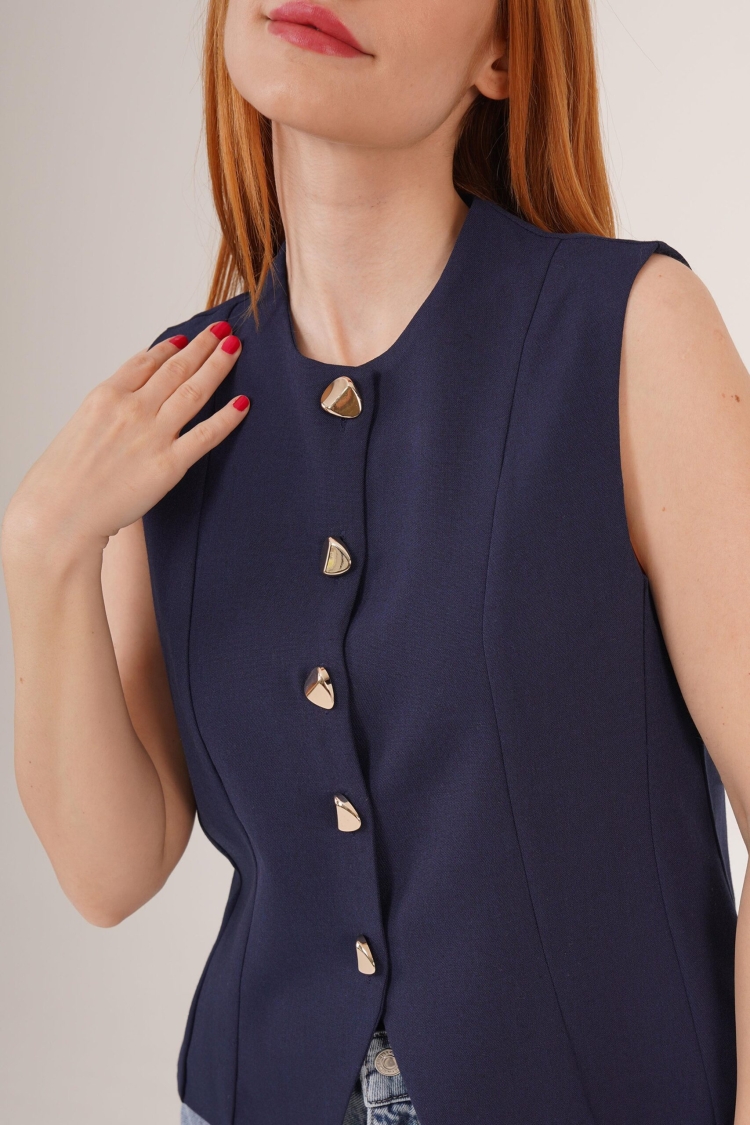 Bright Button DetailedWholesale Vest