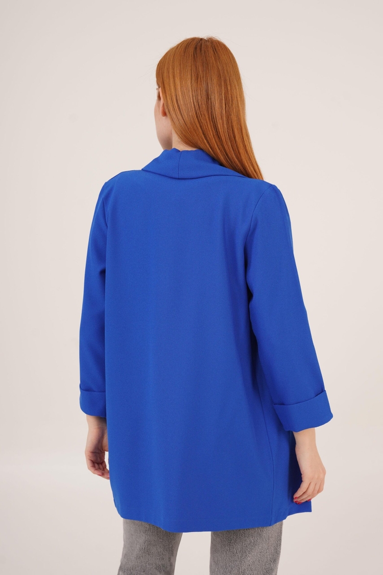 Sleeve Folding Sewing Detailed Saks Wholesale Summer Blazer Jacket