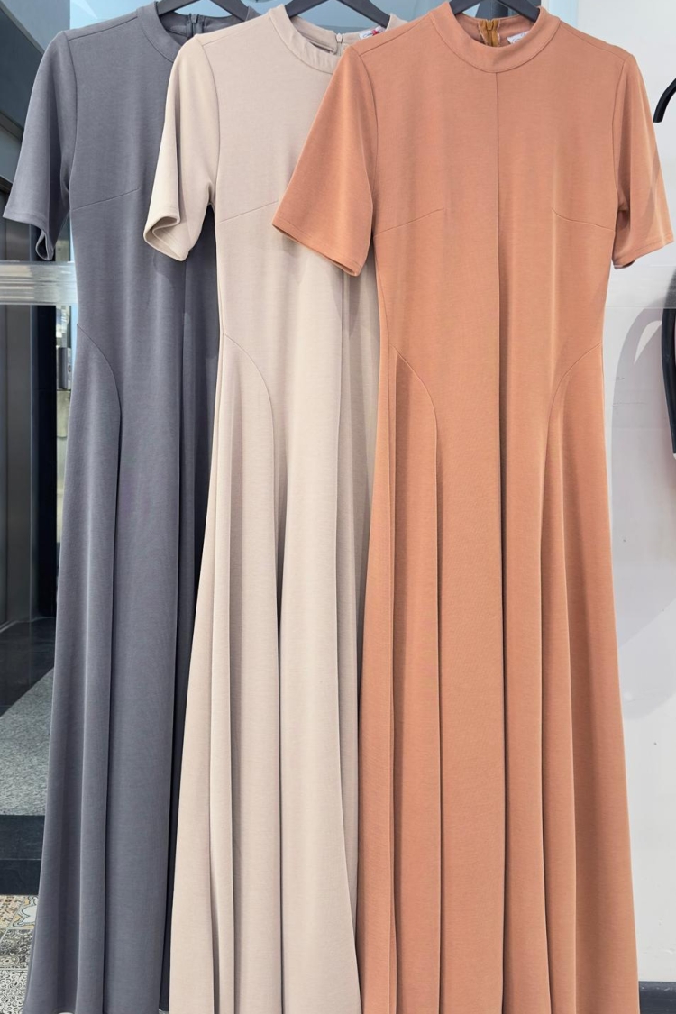 Dress Piece Detailed Maxi - Cream Rouge - Globality Store - Women Clothes Wholesale Turkey
