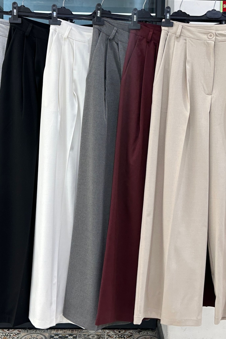 Trousers Palazo - Cream Rouge - Globality Store - Women Clothes Wholesale Turkey