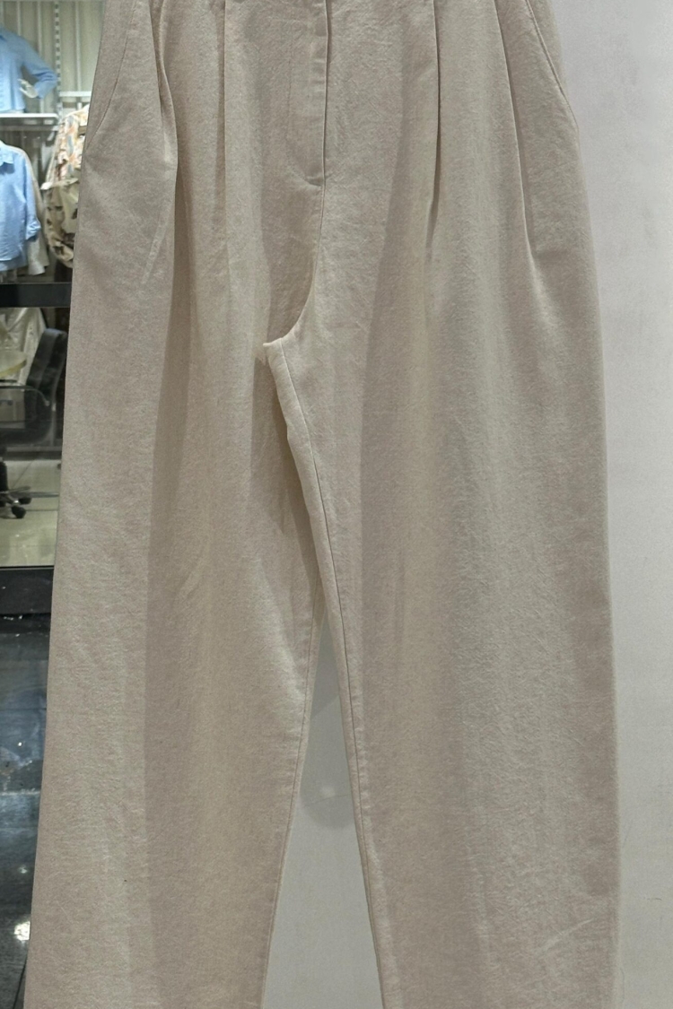 Trousers Classic - Cream Rouge - Globality Store - Women Clothes Wholesale Turkey