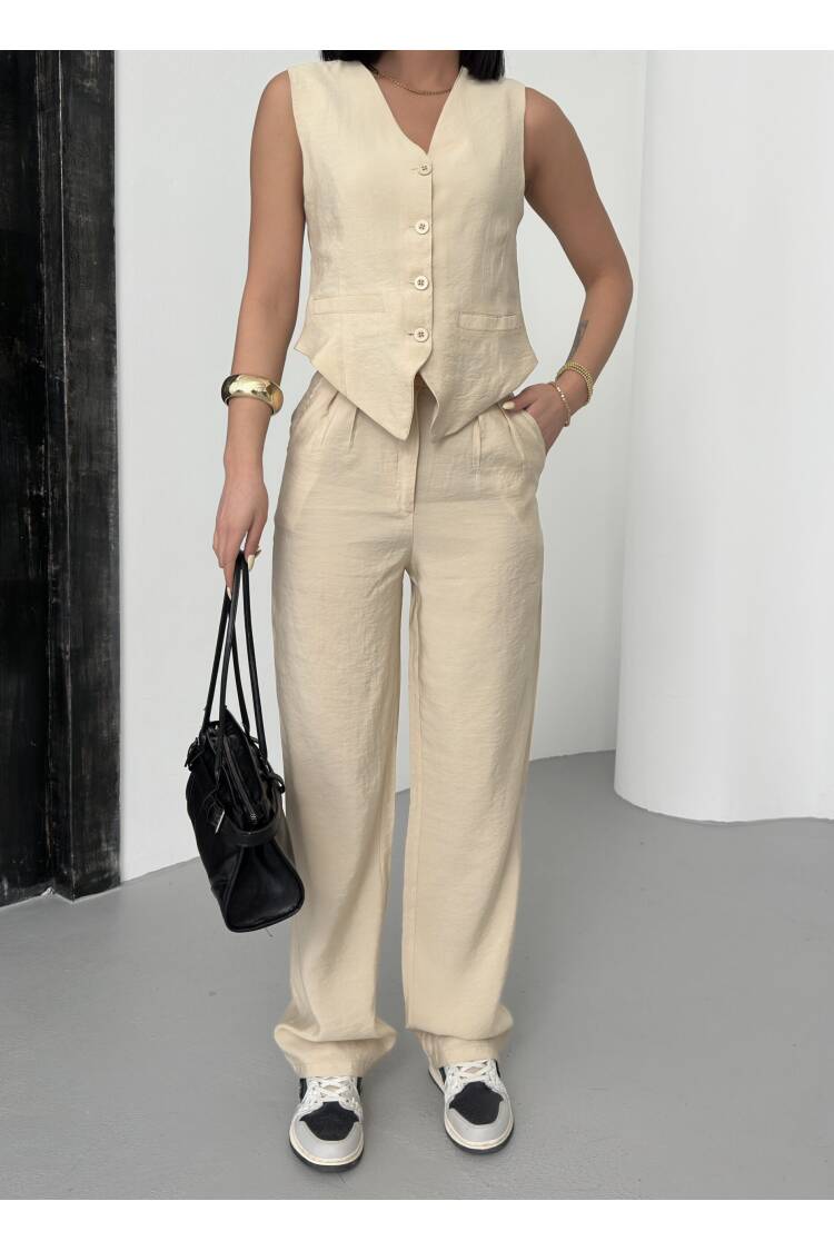 Modal Vest Suit - My Fashion - Globality Store - Women Clothes Wholesale Turkey