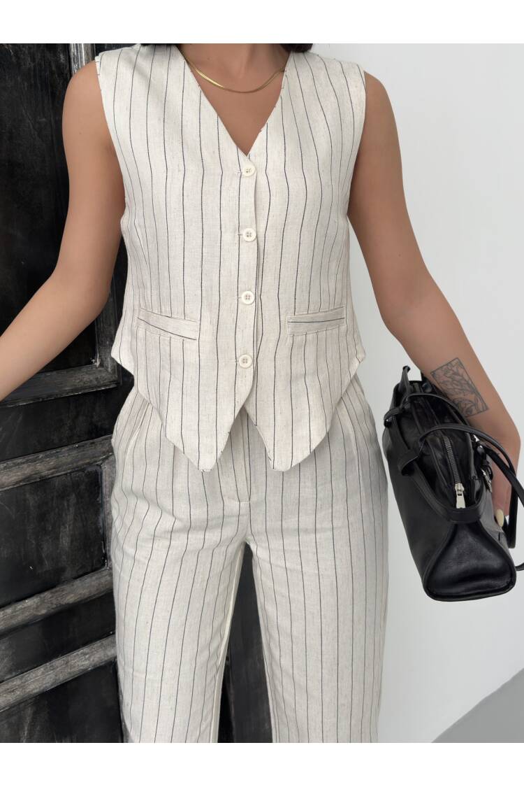 Striped Linen Suit