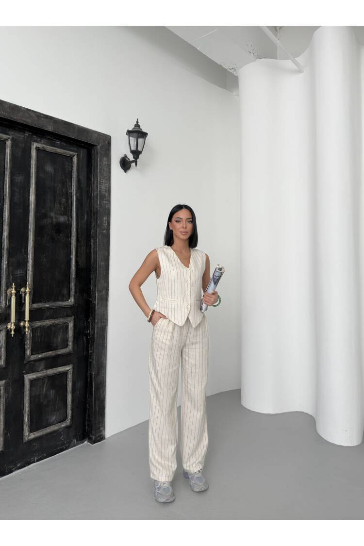 Striped Linen Suit