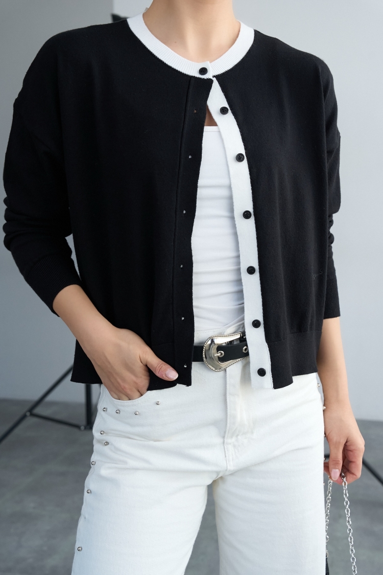 Collared Cardigan - -bone - Qustyle - Globality Store - Women Clothes Wholesale Turkey