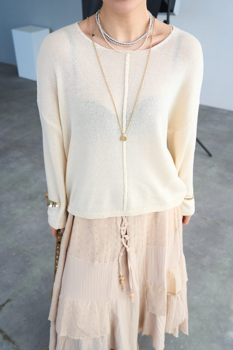 Middle Striped Sweater - Vanilla