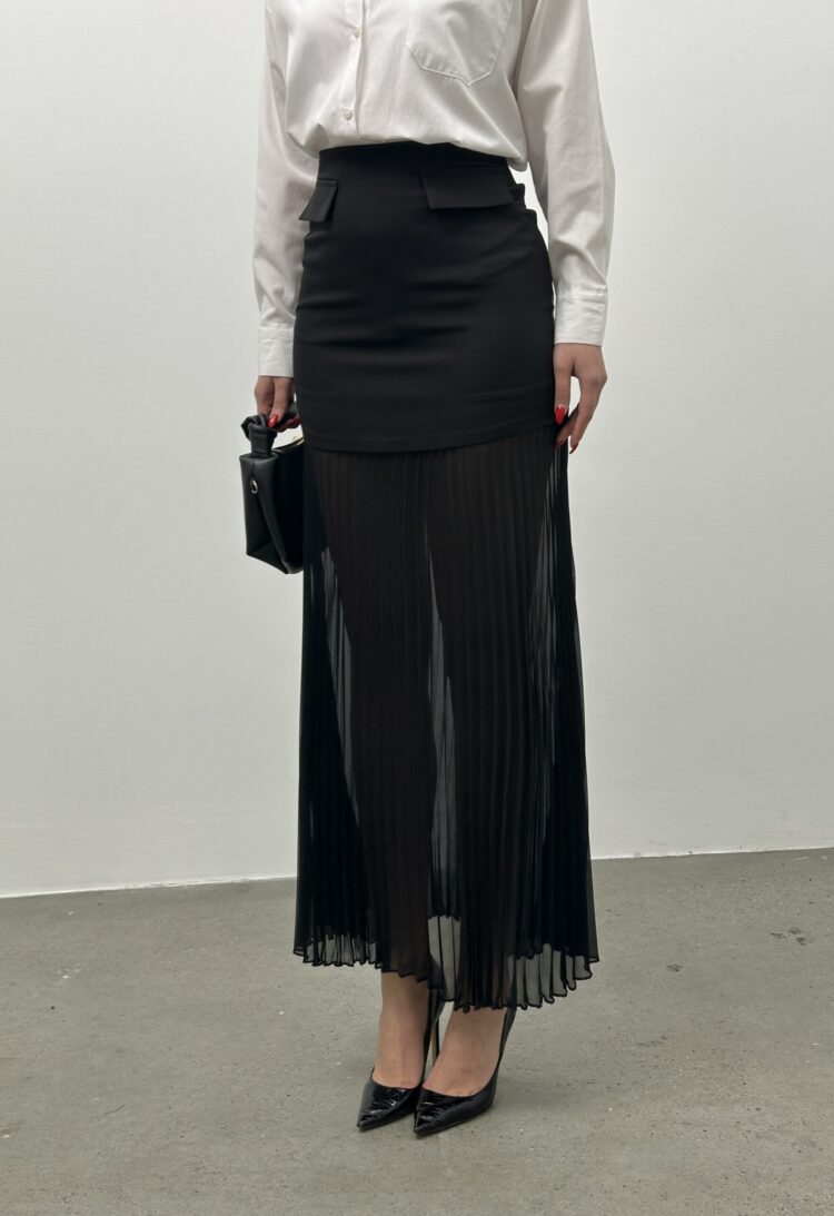 Double Fabric Skirt - STEPS - Globality Store - Women Clothes Wholesale Turkey