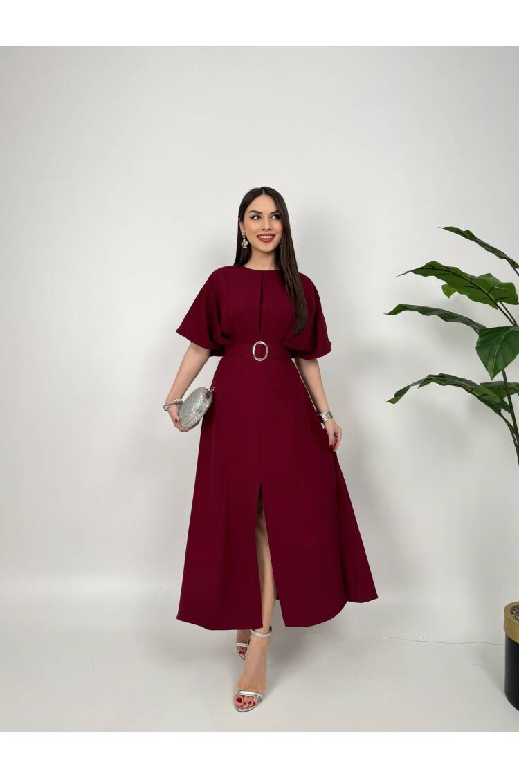 Atlas Fabric Belted Dress - Miss Janell - Globality Store - Women Clothes Wholesale Turkey