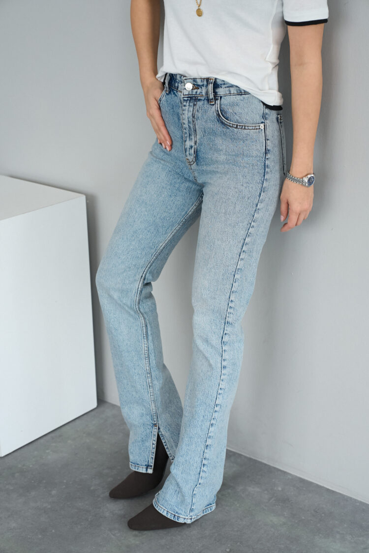 Pipe Leg Pants - Ice Blue - Qustyle - Globality Store - Women Clothes Wholesale Turkey