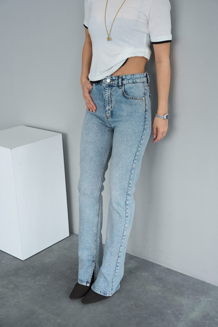 Pipe Leg Pants - Ice Blue