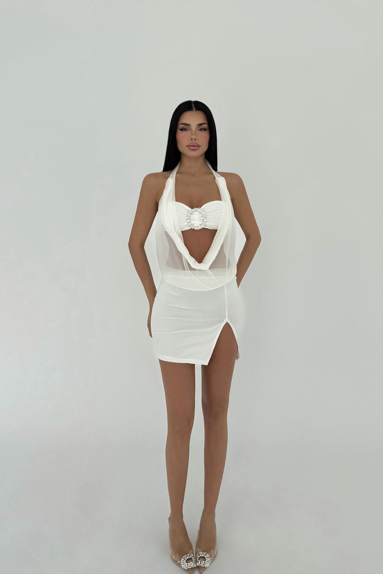 Tulle Detail Mini Dress