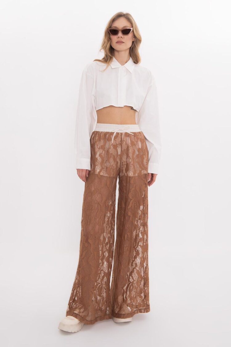 Lined Lace Loose Trousers - BSL - Globality Store - Women Clothes Wholesale Turkey