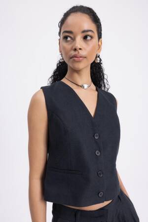 Comfortable Fit Vest With Straps - BSL - Globality Store - Women Clothes Wholesale Turkey