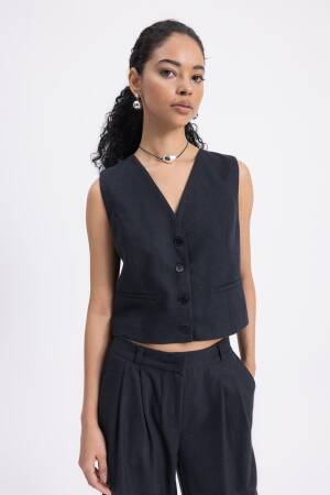 Comfortable Fit Vest With Straps - BSL - Globality Store - Women Clothes Wholesale Turkey