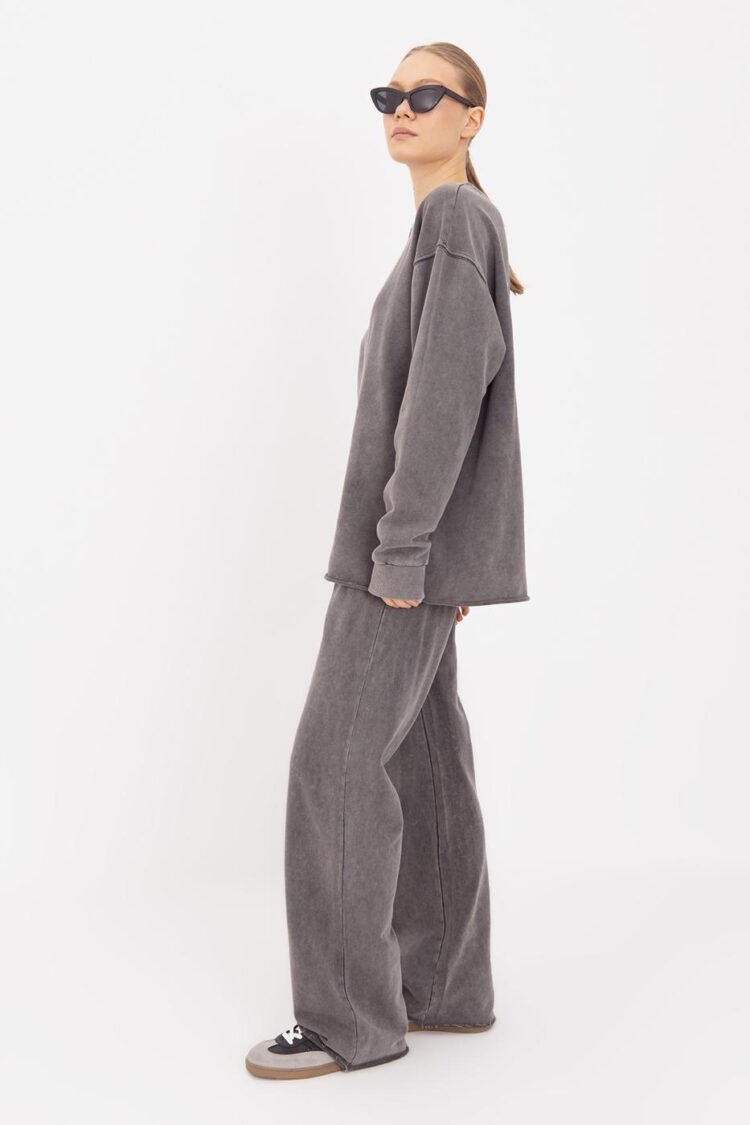 Washed Straight Cut Trousers
