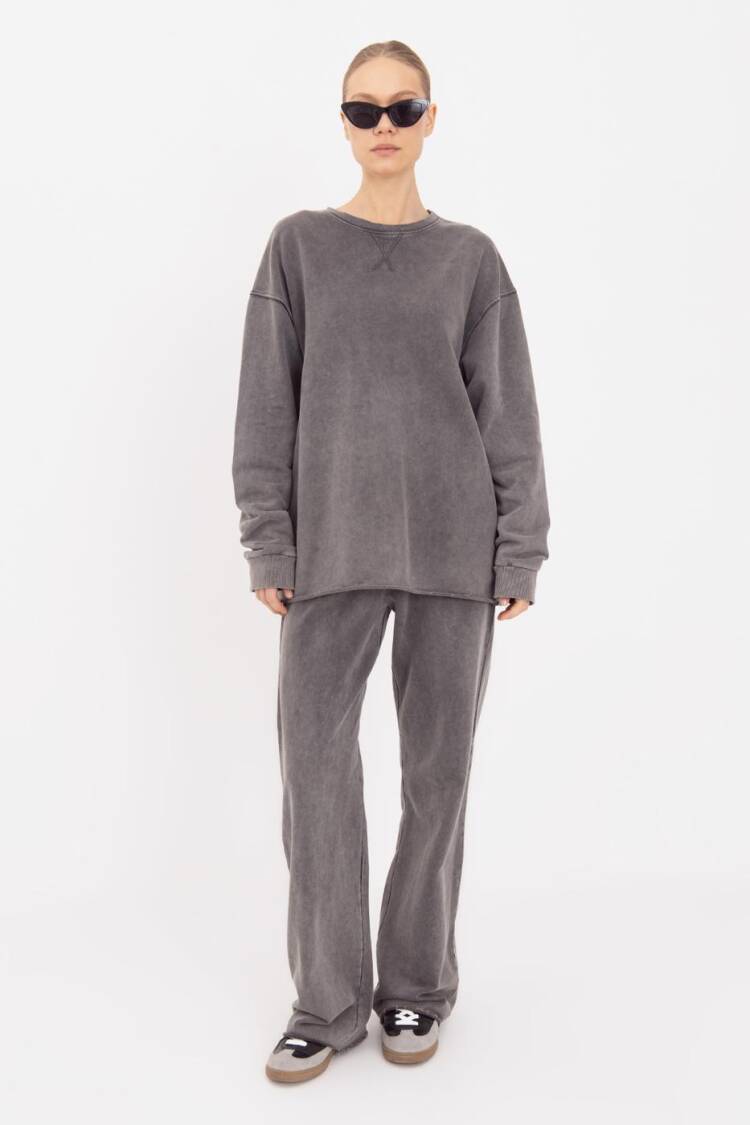 Washed Straight Cut Trousers - BSL - Globality Store - Women Clothes Wholesale Turkey