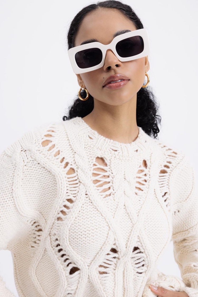 Openwork Patterned Sweater