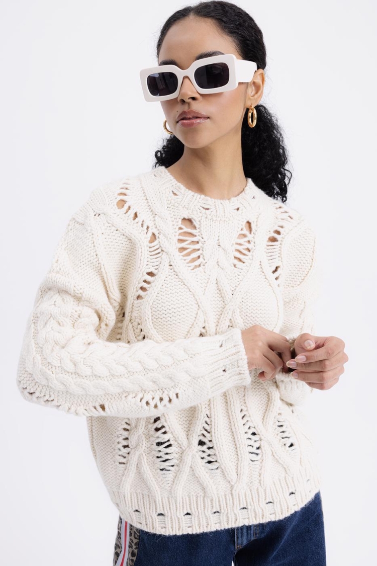 Openwork Patterned Sweater - BSL - Globality Store - Women Clothes Wholesale Turkey