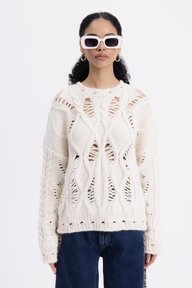 Openwork Patterned Sweater