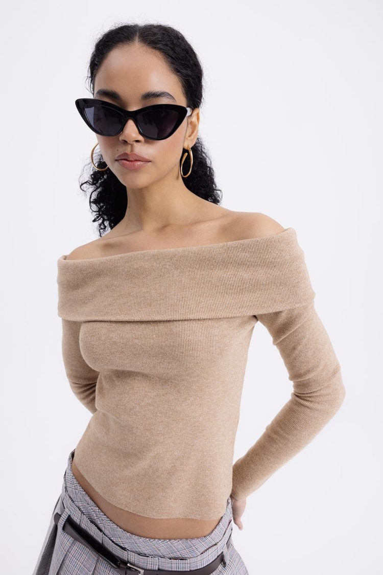 Madonna Collar Sweater - BSL - Globality Store - Women Clothes Wholesale Turkey
