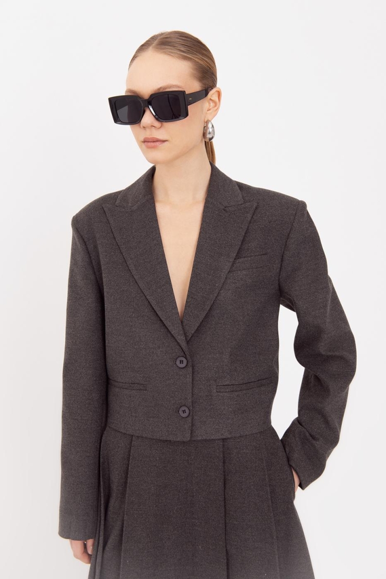 Oversize Crop Blazer Jacket