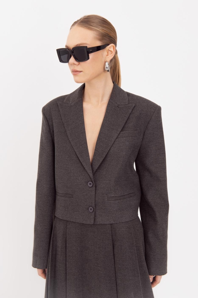 Oversize Crop Blazer Jacket