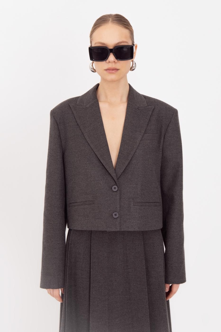 Oversize Crop Blazer Jacket