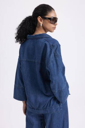 Collar Detailed Denim Blouse - BSL - Globality Store - Women Clothes Wholesale Turkey