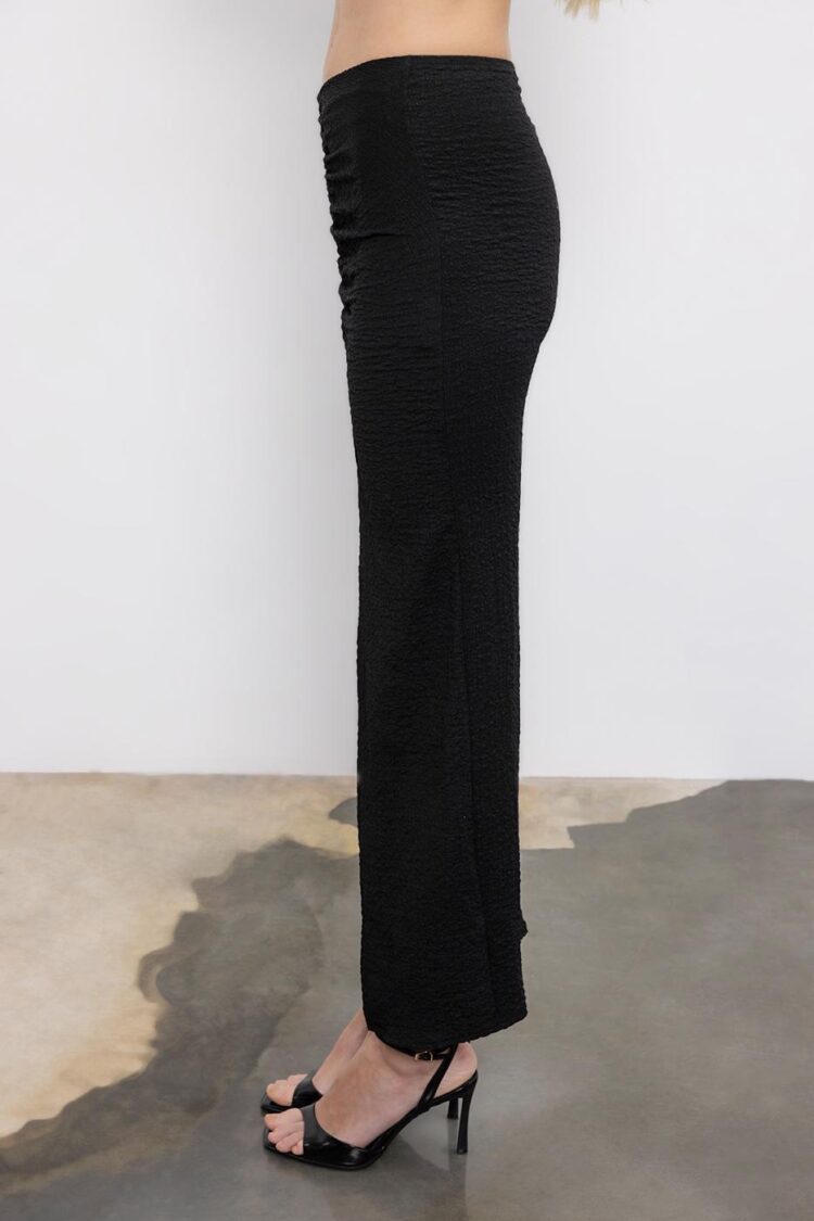 Gathered Textured Midi Skirt