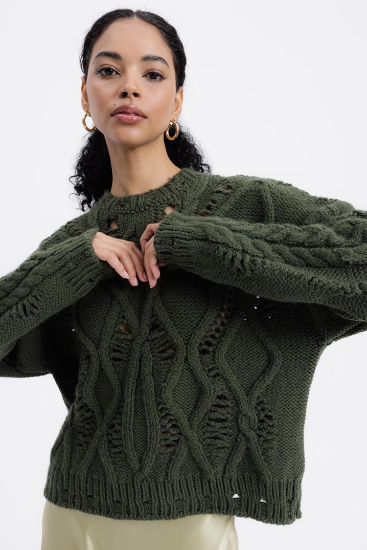 Openwork Patterned Sweater