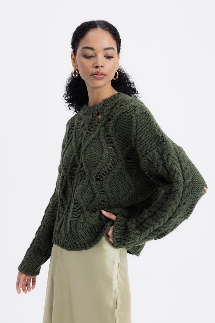 Openwork Patterned Sweater - BSL - Globality Store - Women Clothes Wholesale Turkey