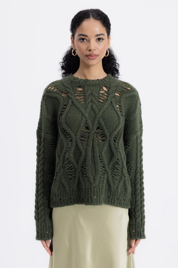 Openwork Patterned Sweater