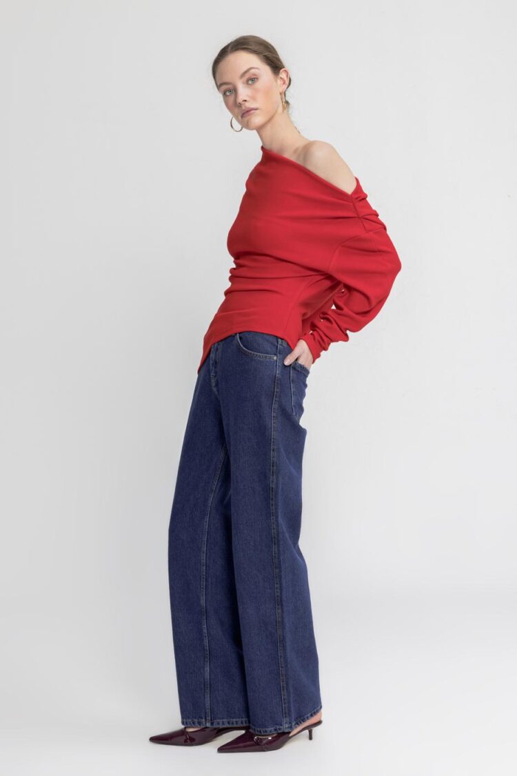 Straight Cut Denim Trousers