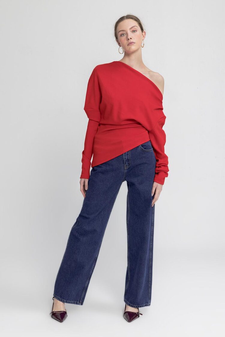 Straight Cut Denim Trousers