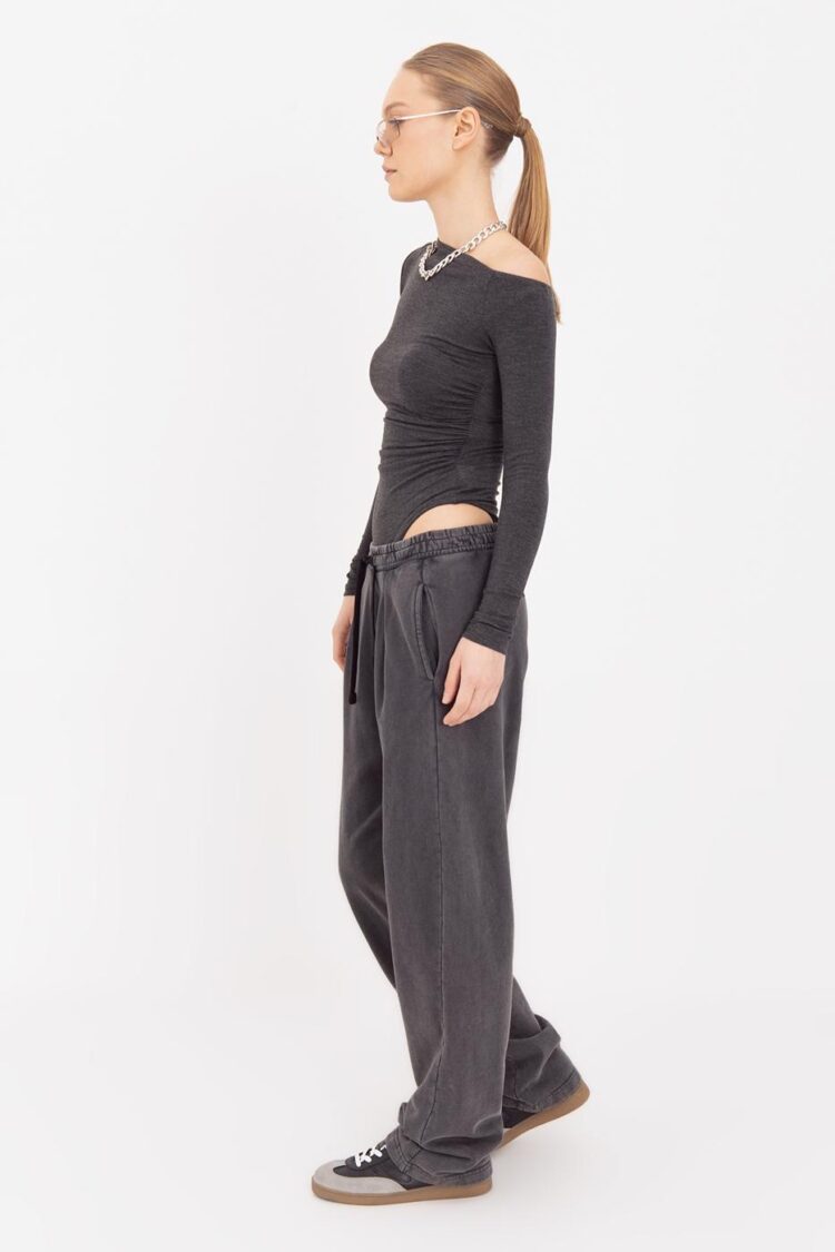 Washed Pleat Detailed Trousers