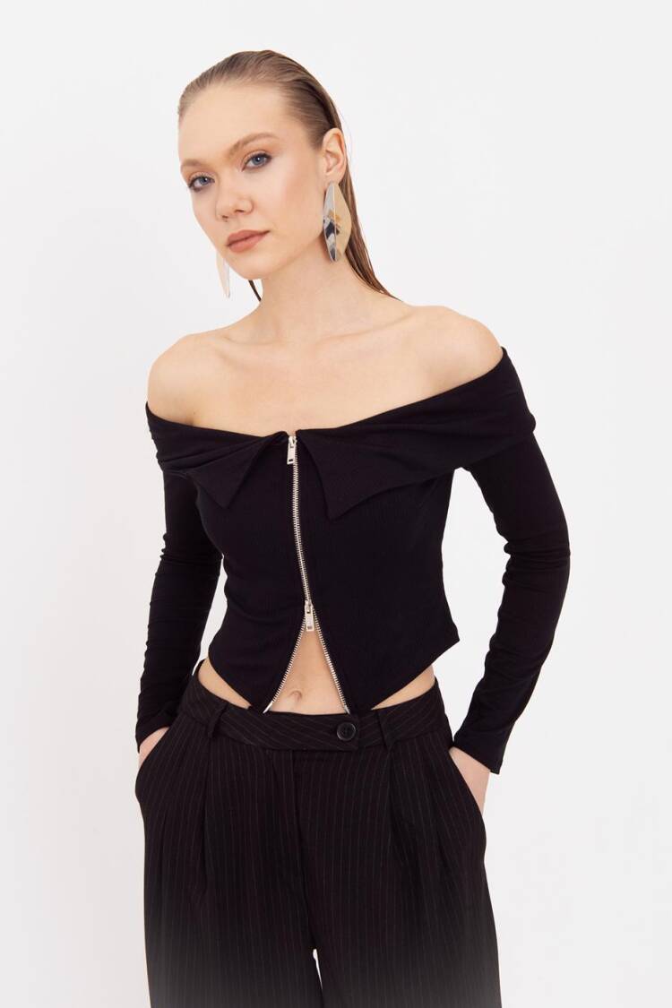 Madonna Collar Top - BSL - Globality Store - Women Clothes Wholesale Turkey