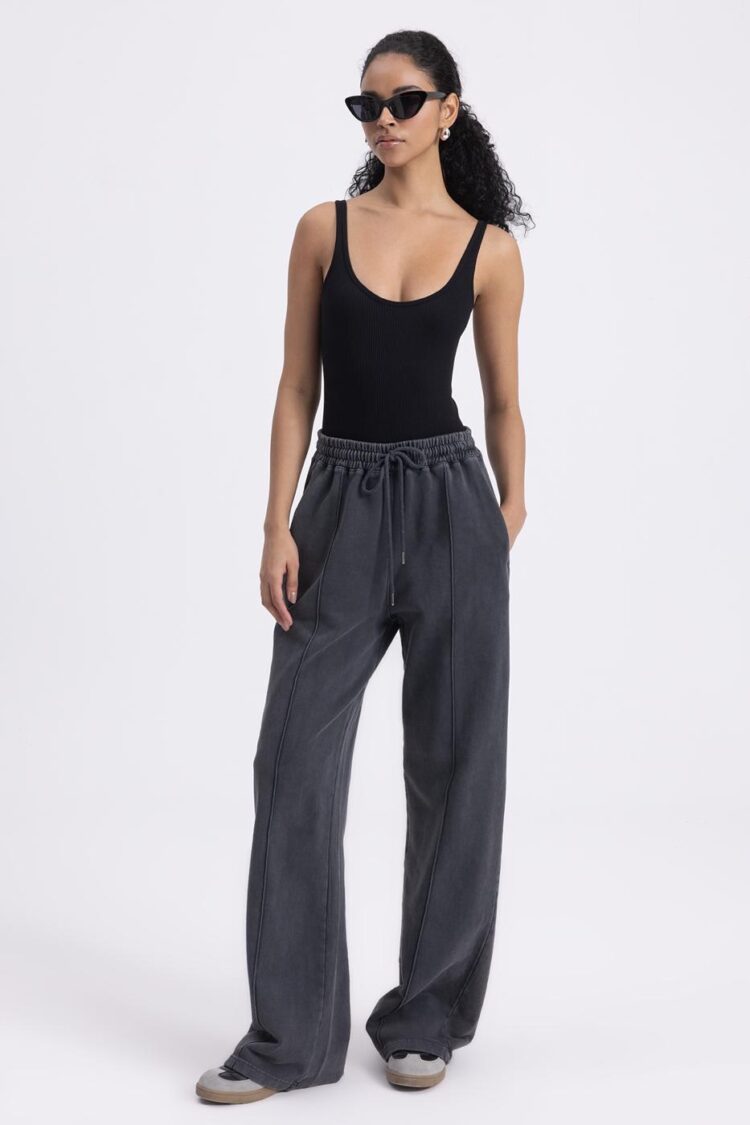 Washed Rib Stitching Detailed Trousers - BSL - Globality Store - Women Clothes Wholesale Turkey